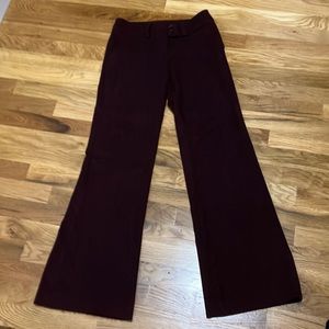 Barely worn!! Classy & sexy wide leg felted wool wide leg pants (Maroon Size 2)